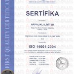 ISO 14001 - 2004 Uygunluk Belgesi